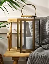 Clinton Lantern Iron Brass Medium