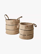 Collect Basket Jute Black Set of 2