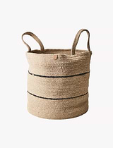 Collect Basket Jute Black Set of 2