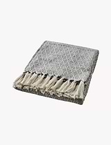 Petra Diamond Blanket 125x170cm Light Grey Mustard