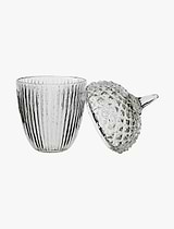 Romance Bowl with Lid Glass Clear Large