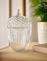 Romance Bowl with Lid Glass Clear Large