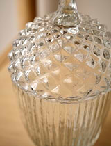 Romance Bowl with Lid Glass Clear Large