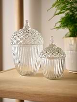 Romance Bowl with Lid Glass Clear Large