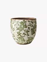 Victoria Planter Stoneware White Green Large