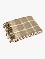 Faux Mohair Chequered Throw 140x180cm Natural
