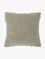 Velvet Cushion 43x43cm Feather Fill Taupe