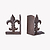 Frej Bookends Iron Brown Black