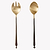 Odin Salad Cutlery Brass Black