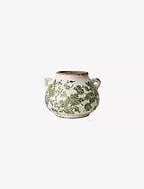 Victoria Urn Stoneware White Green