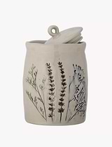 Bea Jar w/Lid Stoneware Natural