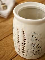 Bea Jar w/Lid Stoneware Natural