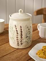 Bea Jar w/Lid Stoneware Natural