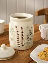 Bea Jar w/Lid Stoneware Natural