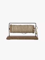 Barni Bobbin w/Jute & Scissors Reclaimed Wood Brown