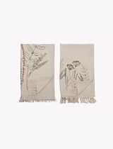 Bea Kitchen Hand Towel Cotton Natural Set of 2