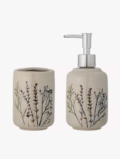 Bea Soap Dispenser Set Stoneware Natural