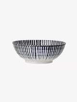 Camellia Bowl Stripe Porcelain H4.5 x 12 Blue