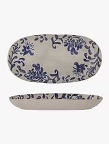 Petunia Serving Plate Stoneware Blue