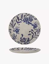 Petunia Plate Stoneware Blue