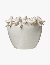 Elsa Bird Planter Stoneware Warm White