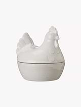 Hen Pot Porcelain Off White