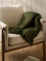 Nalia Boucle Throw 125x150cm Wool Green