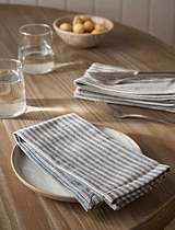 Hampton Stripe Napkins Set of 4 Blue