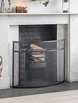 Bretforton Fire screen Large Black