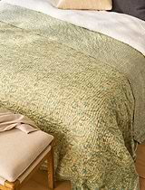 Jaipur Handblock Printed Quilt 240x260cm Natural Olive