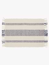 Recycled Cotton Stripe Placemat Slate Blue