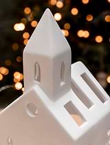 Airdrie Church Tealight Holder White