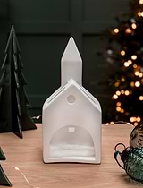 Airdrie Church Tealight Holder White