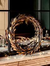 Cromwell Mistletoe Christmas Wreath Brass
