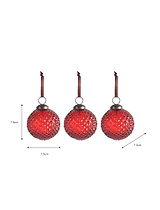Elkstone Christmas Baubles Set of 3 Berry