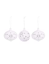 Airdrie Cutwork Baubles Set of 3 White