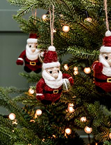 Southwold Hanging Santa Set of 3 Berry