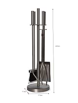Ebrington Fireside Tool Set Silver Finish