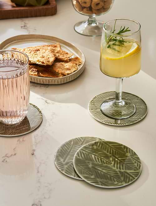 Alvescot Coasters Set of 4 Moss Green
