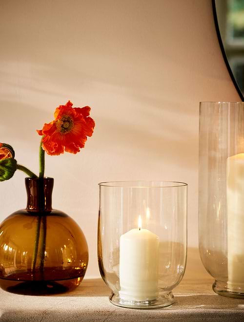 Ashton Hurricane Vase Medium Glass