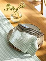 Oaksey Checked Napkins Set of 4 Sky Blue