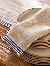 Hanstone Stripe Edge Napkins Set of 4 Ink
