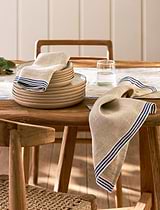 Hanstone Stripe Edge Napkins Set of 4 Ink