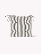 Charingworth Stripe Seat Pad Charcoal