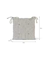 Charingworth Stripe Seat Pad Charcoal