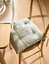 Oaksey Checked Seat Pad Rosemary