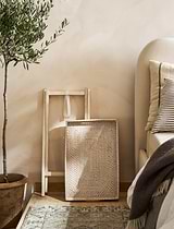 Wittering Rattan Tray Table with Stand Rectangle