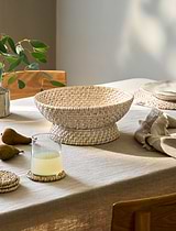 Wittering Rattan Bowl White