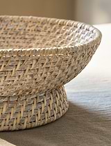 Wittering Rattan Bowl White