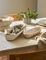 Wittering Rattan Oval Trays Set of 2 White